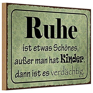 Holzschild Spruch 30x20cm Ruhe ist etwas schönes außer