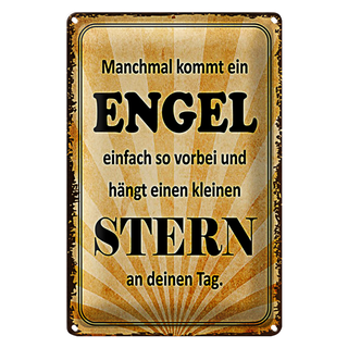 Blechschild Spruch 20x30cm manchmal kommt ein Engel