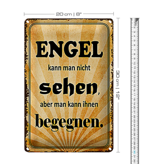 Blechschild Spruch 20x30cm Engel kann man nicht sehen