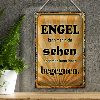 Blechschild Spruch 20x30cm Engel kann man nicht sehen