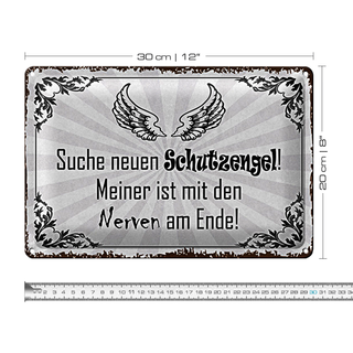 Blechschild Spruch 30x20cm suche neuen Schutzengel