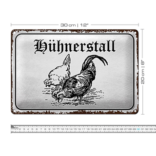 Blechschild Hühner 30x20cm Hühnerstall Huhn Bauernhof