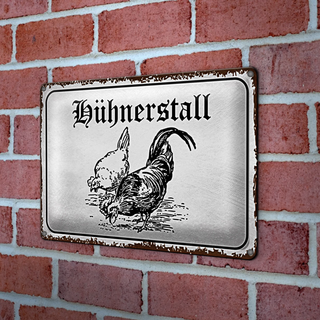 Blechschild Hühner 30x20cm Hühnerstall Huhn Bauernhof