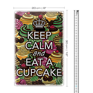 Blechschild Spruch 20x30cm Keep Calm and eat a Cupcake