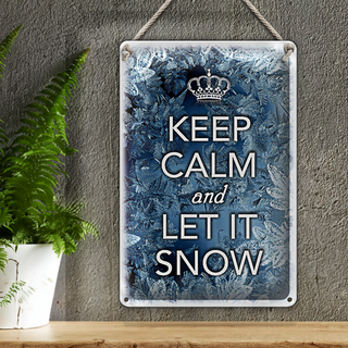 Blechschild Spruch 20x30cm Keep Calm and let ist snow
