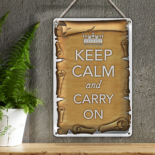 Blechschild Spruch 20x30cm Keep Calm and carry on