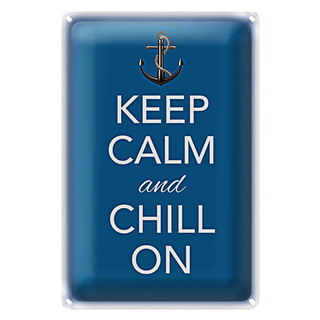 Blechschild Spruch 20x30cm Keep Calm and chill on