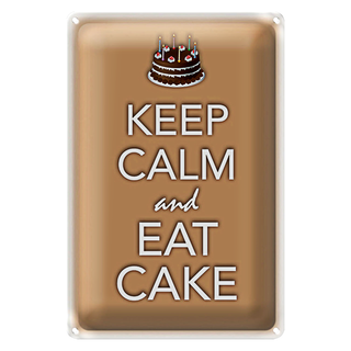 Blechschild Spruch 20x30cm Keep Calm and eat cake