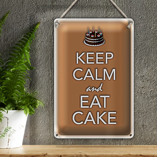 Blechschild Spruch 20x30cm Keep Calm and eat cake