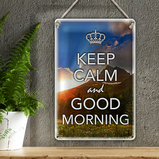 Blechschild Spruch 20x30cm Keep Calm and good Morning