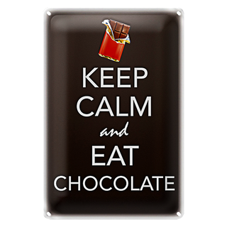 Blechschild Spruch 20x30cm Keep Calm and eat chokolate