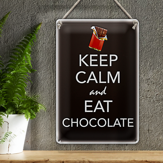 Blechschild Spruch 20x30cm Keep Calm and eat chokolate