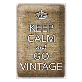 Blechschild Spruch 20x30cm Keep Calm and go vintage
