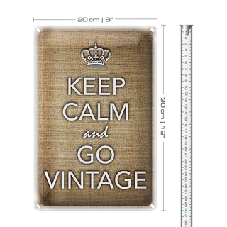 Blechschild Spruch 20x30cm Keep Calm and go vintage