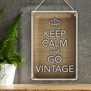 Blechschild Spruch 20x30cm Keep Calm and go vintage