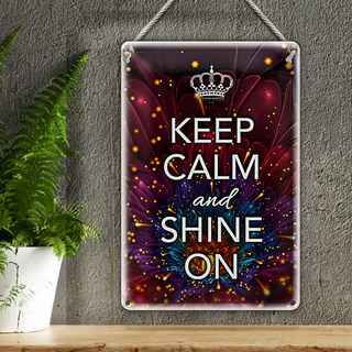 Blechschild Spruch 20x30cm Keep Calm and shine on