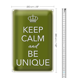 Blechschild Spruch 20x30cm Keep Calm and be unique