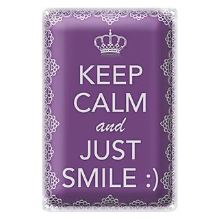Blechschild Spruch 20x30cm Keep Calm and just smile:)
