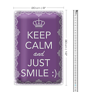Blechschild Spruch 20x30cm Keep Calm and just smile:)