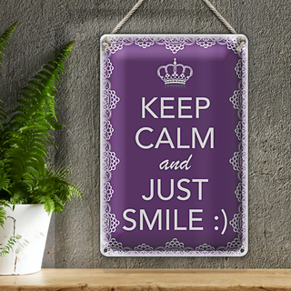 Blechschild Spruch 20x30cm Keep Calm and just smile:)