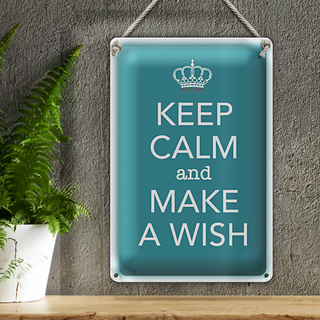 Blechschild Spruch 20x30cm Keep Calm and make a wish