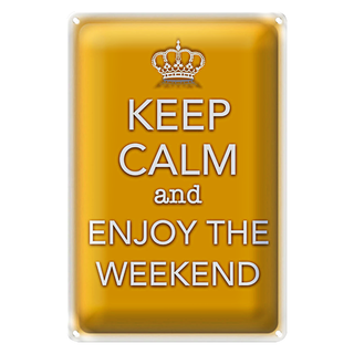 Blechschild Spruch 20x30cm Keep Calm and enjoy the weekend