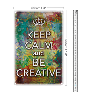Blechschild Spruch 20x30cm Keep Calm and be creative