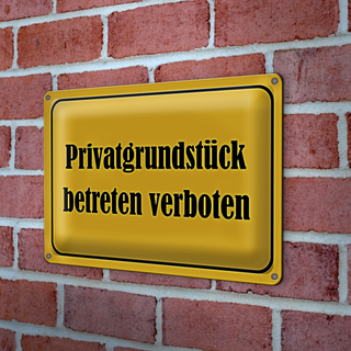 Blechschild Verbot 30x20cm Privatgrundstück betreten