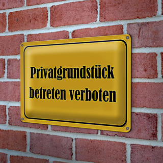 Blechschild Verbot 30x20cm Privatgrundstück betreten