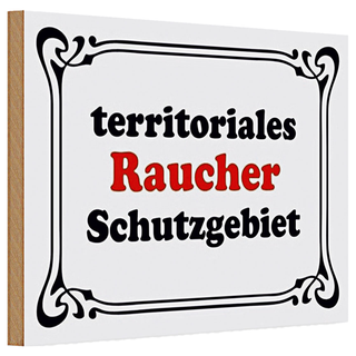 Holzschild Rauchen 30x20cm Raucher Schutzgebiet