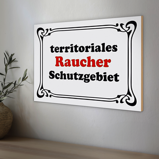 Holzschild Rauchen 30x20cm Raucher Schutzgebiet