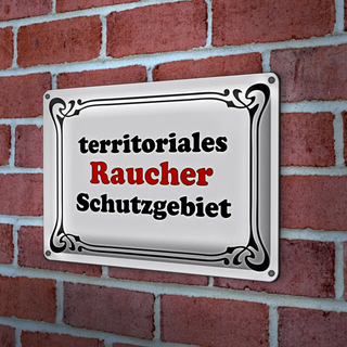 Blechschild Rauchen 30x20cm Raucher Schutzgebiet