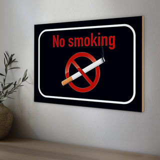 Holzschild Verbot 30x20cm  No smoking Rauchverbot schwarzes Schild