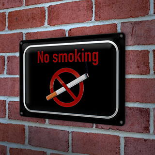 Blechschild Verbot 30x20cm  No smoking Rauchverbot schwarzes Schild