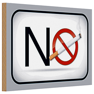 Holzschild Verbot 30x20cm No smoking Rauchverbot Dekoration