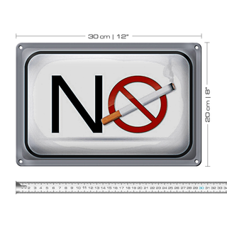 Blechschild Verbot 30x20cm No smoking Rauchverbot Dekoration