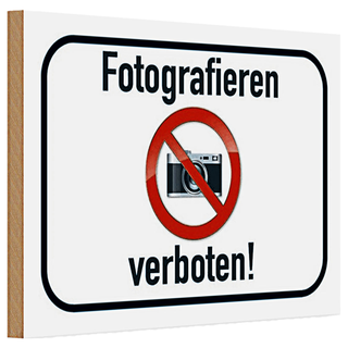 Holzschild Verbot 30x20cm Fotografieren verboten