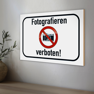 Holzschild Verbot 30x20cm Fotografieren verboten