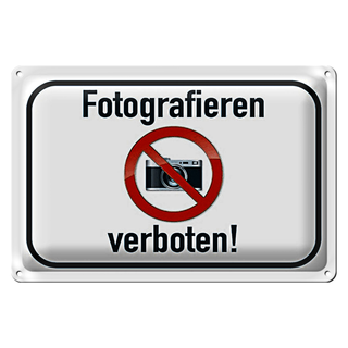 Blechschild Verbot 30x20cm Fotografieren verboten