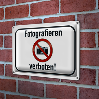 Blechschild Verbot 30x20cm Fotografieren verboten