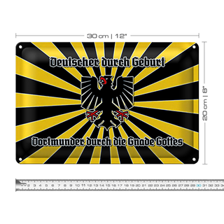 Blechschild Spruch 30x20cm Dortmunder durch die Gnade