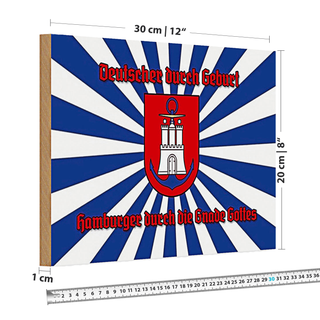 Holzschild Spruch 30x20cm Hamburger durch die Gnade