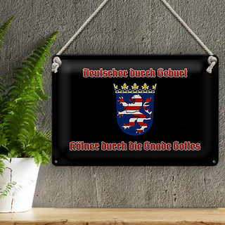 Blechschild Spruch 30x20cm Kölner durch die Gnade Gottes schwarzes Schild
