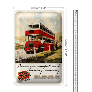 Blechschild Spruch 20x30cm Foden Bus Tour comfort economy