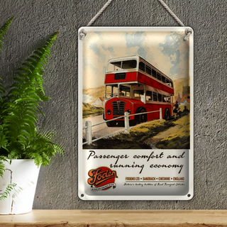 Blechschild Spruch 20x30cm Foden Bus Tour comfort economy