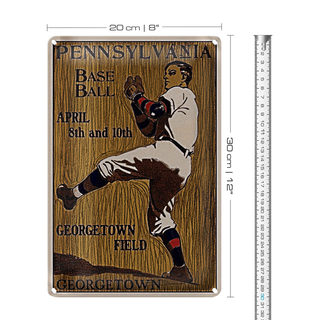 Blechschild Retro 20x30cm Pennsylvania Baseball April 8th