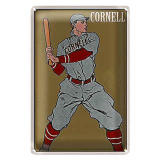 Blechschild Retro 20x30cm Cornell Baseball Schlagmann