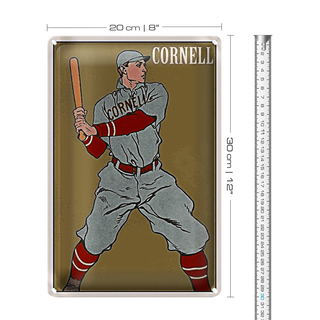 Blechschild Retro 20x30cm Cornell Baseball Schlagmann