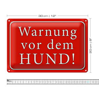 Blechschild Hund 30x20cm Warnung vor dem Hund
