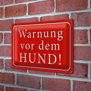 Blechschild Hund 30x20cm Warnung vor dem Hund